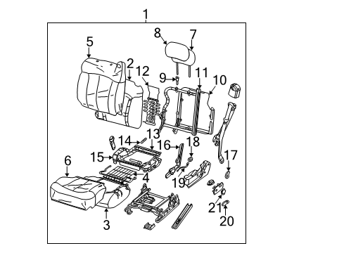 2002 Chevy Silverado 1500 Front Seat Components Diagram 3 - Thumbnail