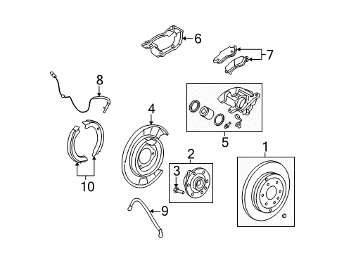 2010 Saturn Outlook Brake Components, Brakes Diagram 3 - Thumbnail