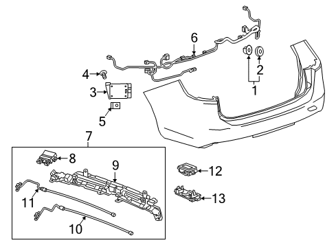 2020 Buick Regal TourX Electrical Components - Rear Bumper Diagram