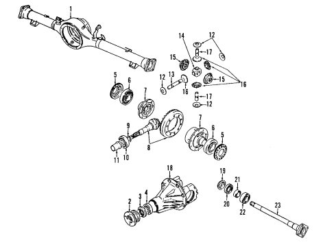 2004 Chevy Tracker Rear Axle, Differential, Propeller Shaft Diagram