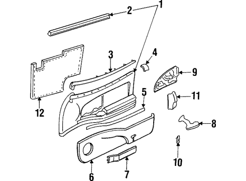 1992 Buick Skylark Interior Trim - Front Door Diagram