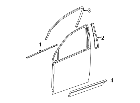 2005 Chevy Equinox Exterior Trim - Front Door Diagram