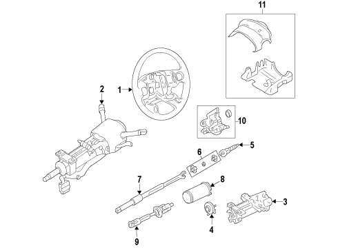 2009 Cadillac SRX Steering Wheel, Black Diagram for 20791888