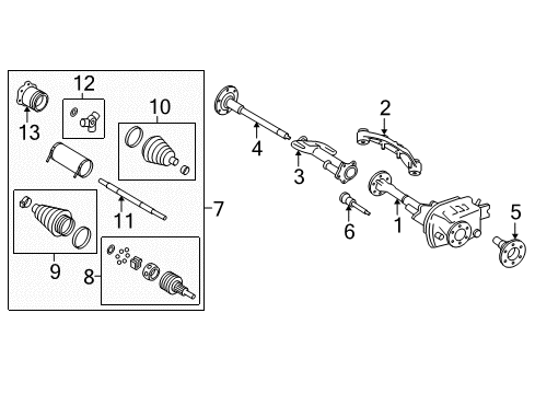 2013 Cadillac Escalade EXT Differential Assembly, Front Center Diagram for 22933064