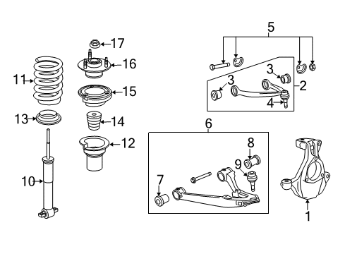 2012 Chevy Silverado 1500 Front Suspension, Control Arm Diagram 4 - Thumbnail