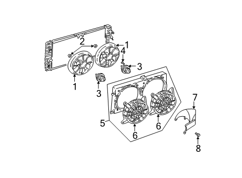 1999 Oldsmobile Alero Cooling System, Radiator, Water Pump, Cooling Fan Diagram 3 - Thumbnail