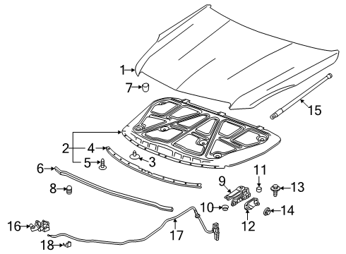 2013 Cadillac XTS Release Cable Diagram for 23434316