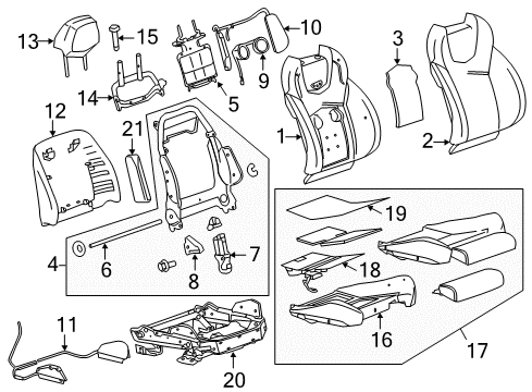2014 Cadillac CTS Passenger Seat Components Diagram 3 - Thumbnail