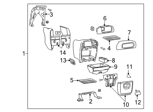 1999 Chevy Venture Console Assembly Diagram for 10429915