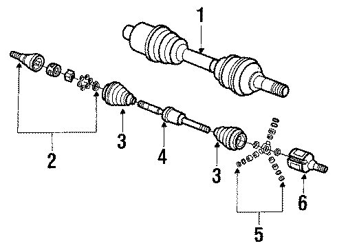 1990 Cadillac Eldorado Drive Axles - Front Diagram
