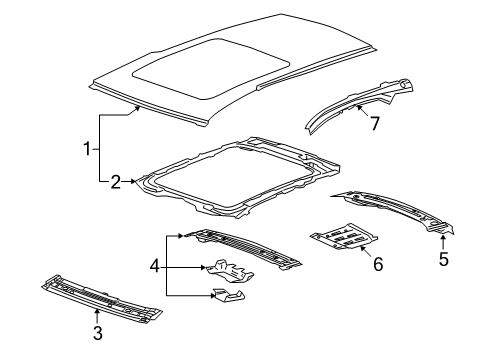 2010 Cadillac CTS Roof & Components Diagram 2 - Thumbnail