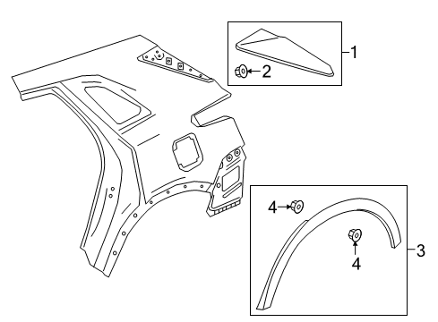 2022 Cadillac XT5 Exterior Trim - Quarter Panel Diagram