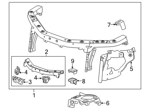 2015 GMC Terrain Radiator Support Diagram