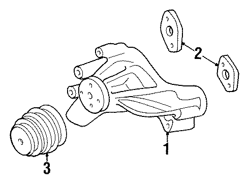 1990 GMC C2500 Cooling System, Radiator, Water Pump, Cooling Fan Diagram 1 - Thumbnail