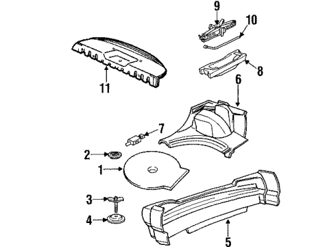 1998 Pontiac Grand Am Side Trim, Rear Driver Side Diagram for 22593604