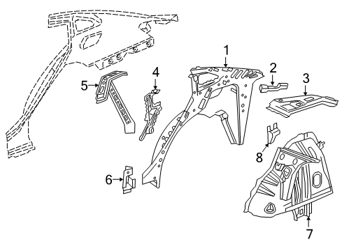 2021 Chevy Malibu Inner Structure - Quarter Panel Diagram
