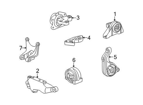 2009 Saturn Vue Engine & Trans Mounting Diagram 2 - Thumbnail