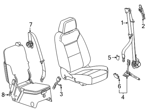 2022 GMC Yukon Front Seat Belts Diagram