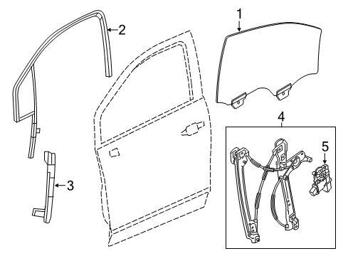 2024 Chevy Equinox Glass - Front Door Diagram