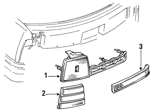 1989 Oldsmobile Cutlass Ciera Backup & Tail Lamps Diagram