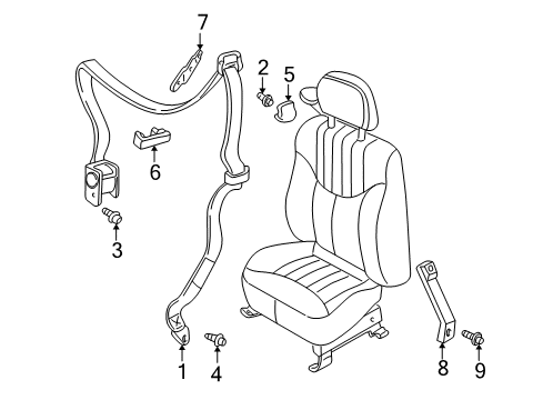 2004 Oldsmobile Alero Front Seat Belts Diagram