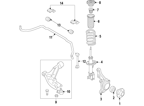 2015 Chevy Spark EV Front Suspension Components, Lower Control Arm Diagram 2 - Thumbnail
