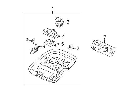2004 Cadillac Escalade Overhead Console Diagram 1 - Thumbnail