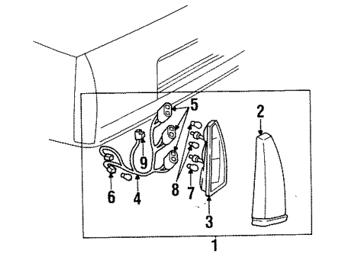 1998 Cadillac DeVille Tail Lamps Diagram