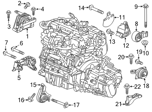Bolt, Transmission Mount And Support, Rear Diagram for 13274849