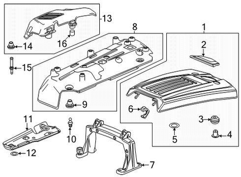 2021 Cadillac CT4 Insulating Cover Grommet Diagram for 12594875