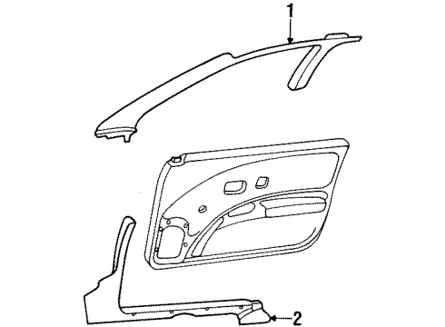 1993 Saturn SC1 Interior Trim - Pillars, Rocker & Floor Diagram