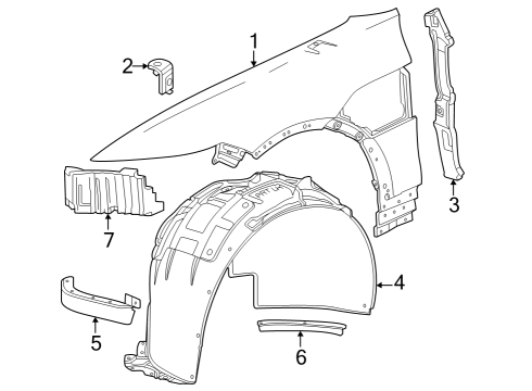 2023 Cadillac LYRIQ Fender & Components Diagram