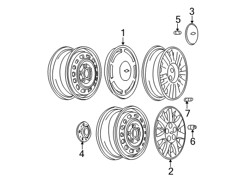 2005 Chevy Monte Carlo Wheel Covers & Trim Diagram