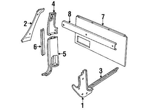 1991 GMC Syclone Interior Trim Diagram