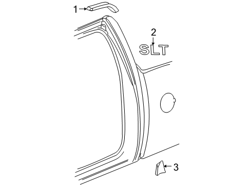 2008 Chevy Silverado 2500 HD Exterior Trim - Cab Diagram 2 - Thumbnail