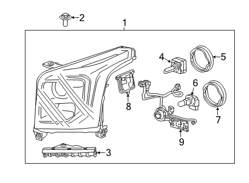 2017 GMC Yukon Headlamps Diagram
