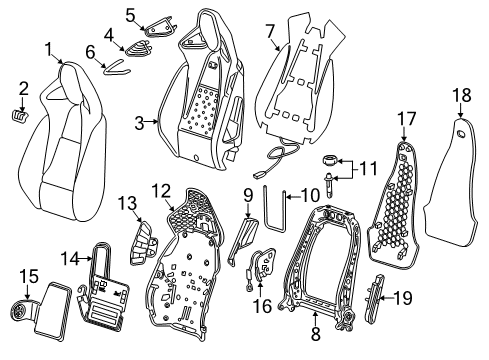 2019 Buick Regal TourX Driver Seat Components Diagram 3 - Thumbnail
