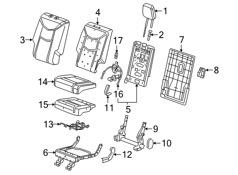 2024 Cadillac XT6 Third Row Seats Diagram