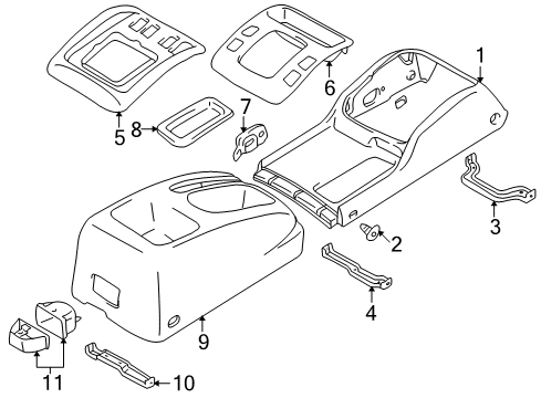 1999 Chevy Tracker Front Console Diagram for 91174923