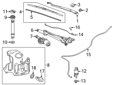 2018 Chevy Malibu Washer Reservoir Diagram for 84763238