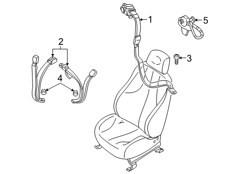 1999 Pontiac Sunfire Rear Seat Belts Diagram