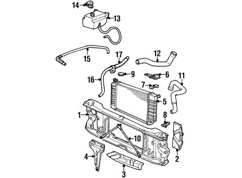 1994 Chevy C2500 Upper Hose Diagram for 15659494