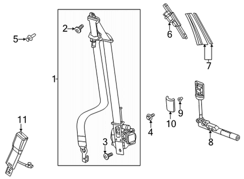 2022 Cadillac CT5 Seat Belt Diagram