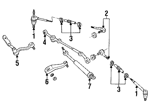 1994 Oldsmobile Bravada P/S Pump & Hoses, Steering Gear & Linkage Diagram 3 - Thumbnail