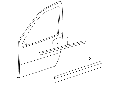 2008 Chevy Uplander Exterior Trim - Front Door Diagram