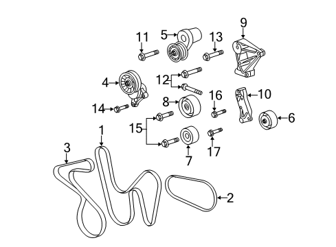 2014 Cadillac CTS Belts & Pulleys, Maintenance Diagram 6 - Thumbnail