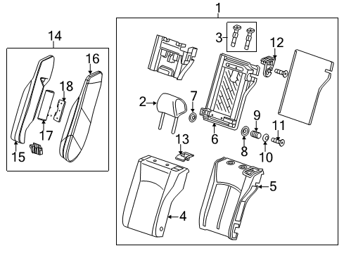 2014 Buick Verano Rear Seat Components Diagram 1 - Thumbnail
