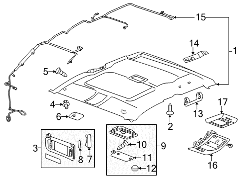 2011 Chevy Silverado 2500 HD Interior Trim - Cab Diagram 1 - Thumbnail