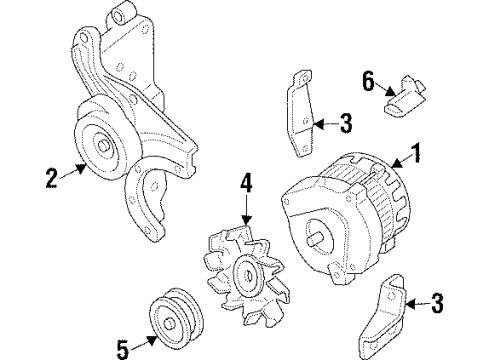 1993 Chevy Beretta Alternator Bracket Diagram for 10048645