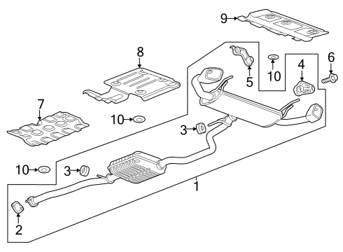 2019 GMC Terrain Exhaust Components Diagram 4 - Thumbnail